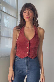 Brick Cord Halter Vest