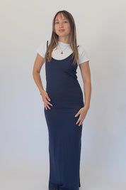 Navy Jersey Simple Dress