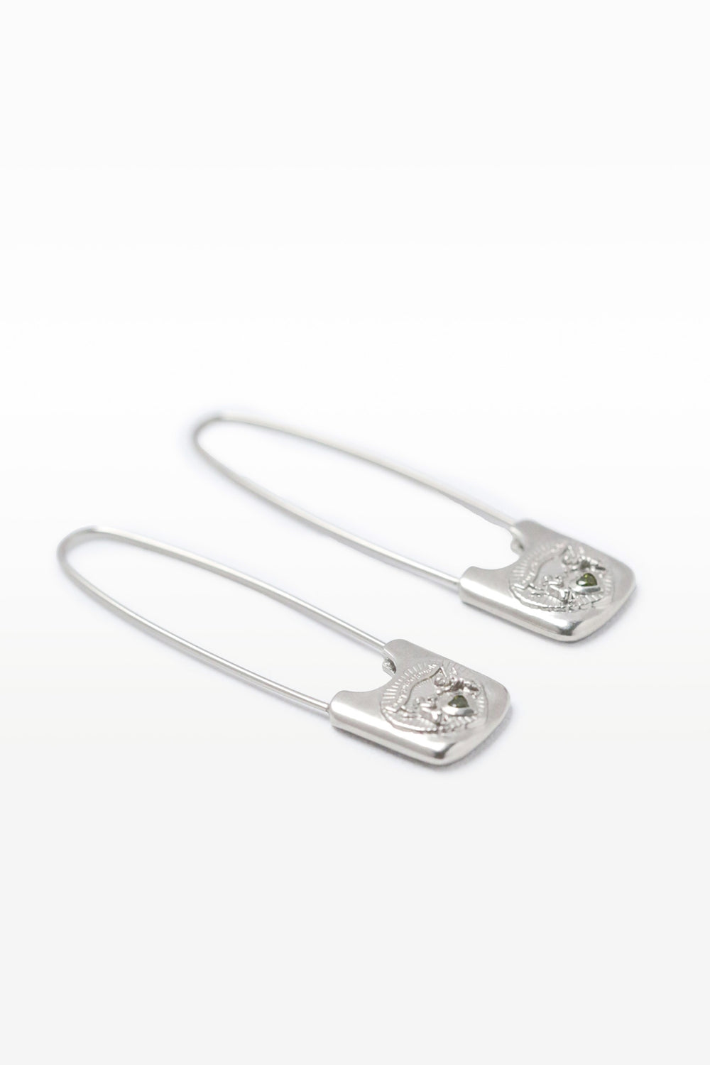 Silver Safety Pin Earrings