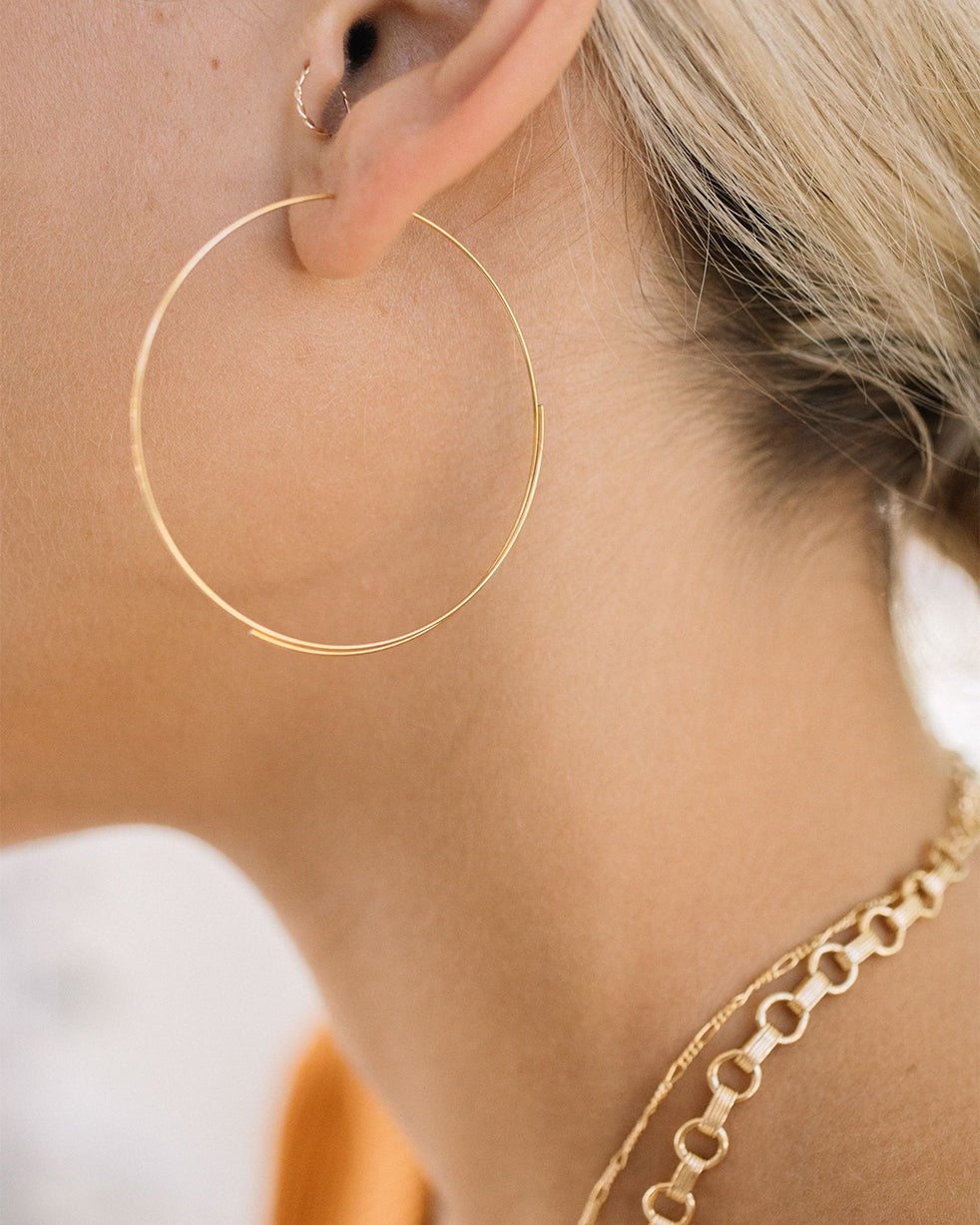 White Gold Hadley Hoops