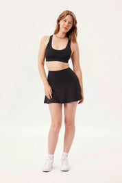 Black Float Flounce Skort