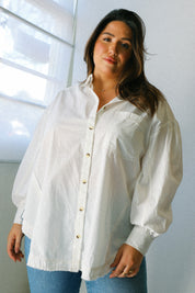 White Happy Hour Poplin Top