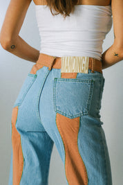 Orange Bubble Denim Pant