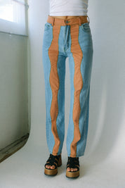 Orange Bubble Denim Pant