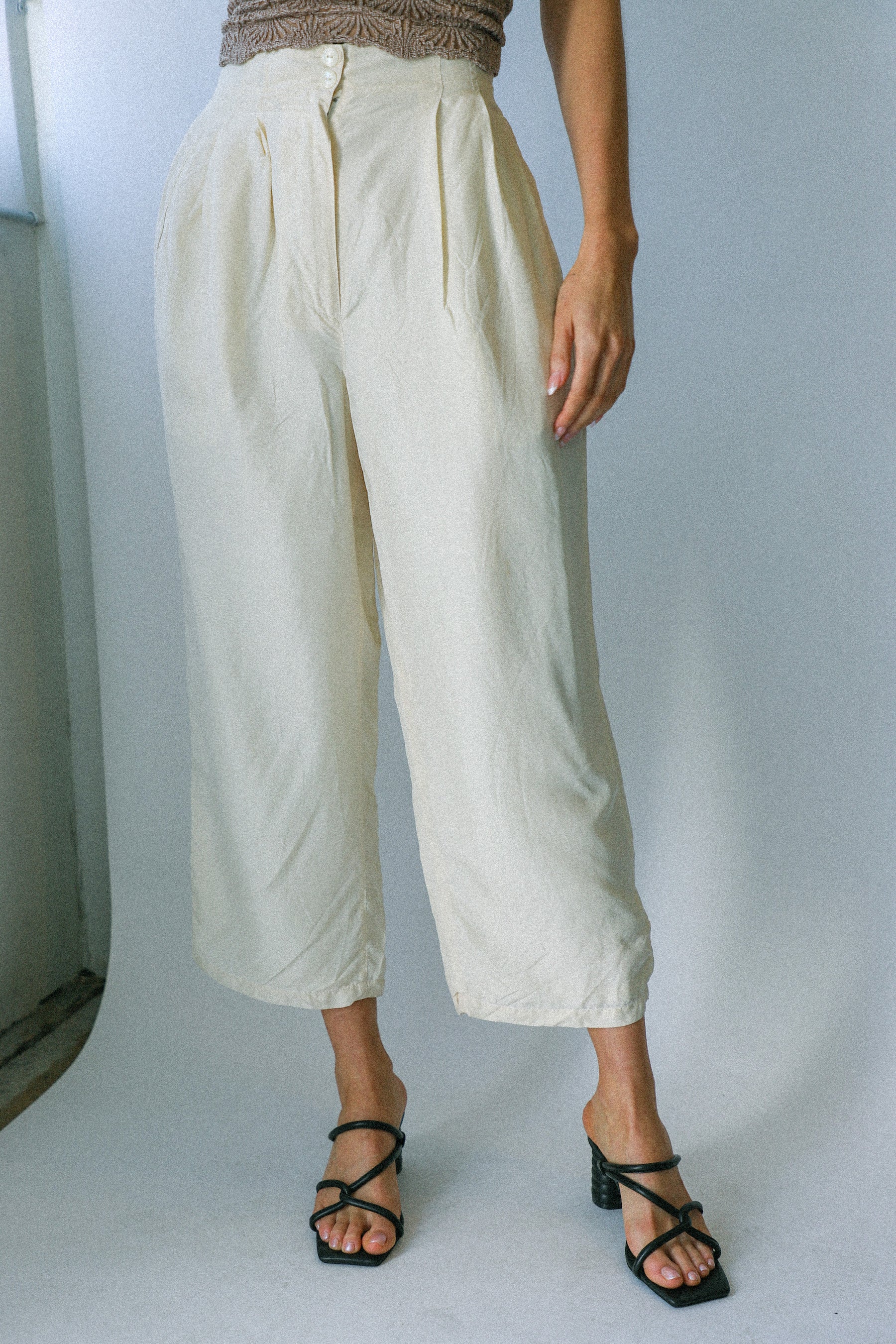 Creme Silk Pant