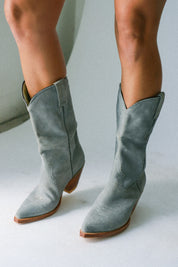 Grey Suede Cowboy Boots