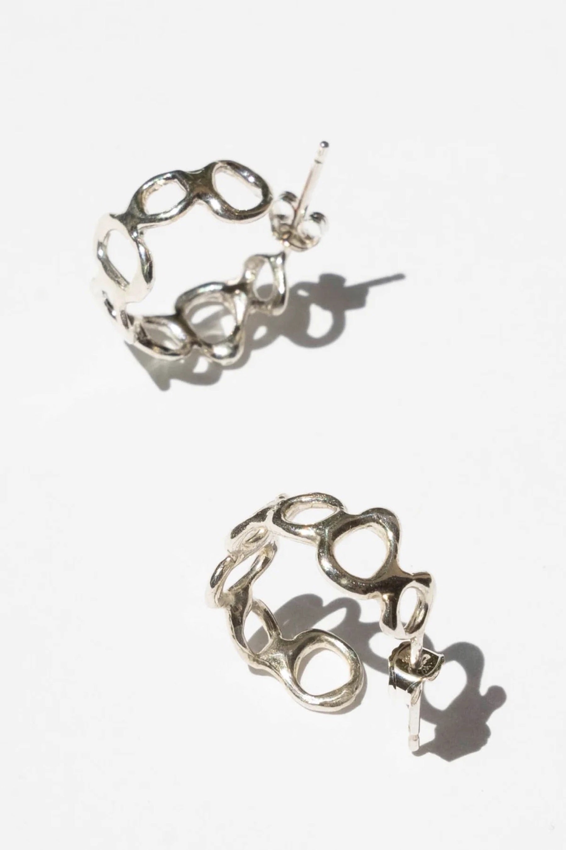 Silver Current Hoops