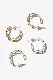 Silver Current Hoops