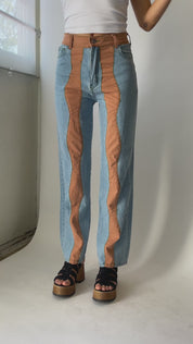 Orange Bubble Denim Pant