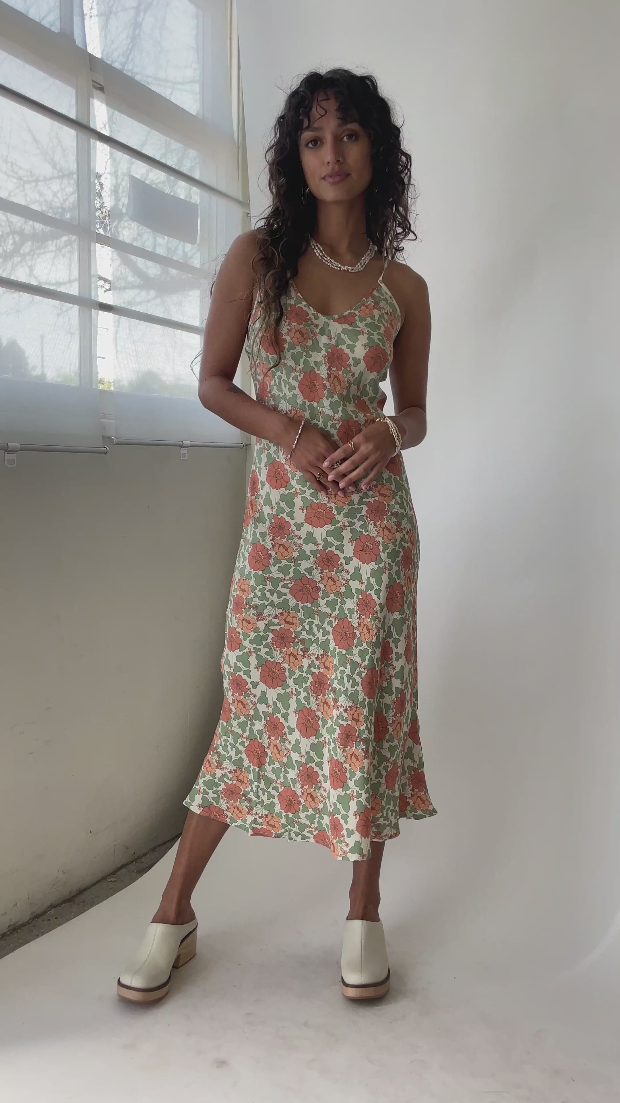 Apricot Rambling Floral Margaux Slip